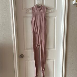 Forever 21 Light Pink Ribbed Jumpsuit